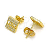 Gold Filled Ring — Stud Earring Love Design with White Micro Pave — alternate product view — SKU 143580 | Oro Laminado anillo — Stud Earring Love diseño with blanco Micro Pave — SKU 143580