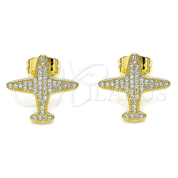 Gold Filled Ring — Stud Earring with White Micro Pave Polished 02. — alternate product view — SKU 143581 | Oro Laminado anillo — Stud Earring with blanco Micro Pave pulido 02. — SKU 143581