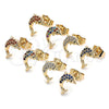 Gold Filled Ring — Stud Earring Dolphin Design with Sapphire Blue Micro — alternate product view — SKU 143590 | Oro Laminado anillo — Stud Earring Dolphin diseño with Sapphire Blue Micro — SKU 143590