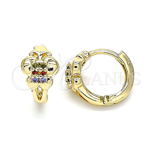 Gold Filled Hoop Earrings — Huggie Hoop Butterfly Design with Multicolor Micro Pave — main product view — SKU 143593 | Oro Laminado aretes de aro — Huggie Hoop Butterfly diseño with Multicolor Micro Pave — SKU 143593