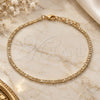 Oro Laminado Basic Anklet, Gold Filled Style Mariner Design, Polished, Golden Finish, 04.213.0214.10 (03 MM Thickness, 10 Inches Length)