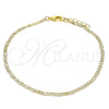 Oro Laminado Basic Anklet, Gold Filled Style Mariner Design, Polished, Golden Finish, 04.213.0214.10 (03 MM Thickness, 10 Inches Length)