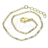Oro Laminado Basic Anklet, Gold Filled Style Mariner Design, Polished, Golden Finish, 04.213.0051.10 (02 MM Thickness, 10 Inches Length)