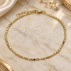 Oro Laminado Basic Anklet, Gold Filled Style Mariner Design, Polished, Golden Finish, 04.213.0051.10 (02 MM Thickness, 10 Inches Length)