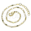 Oro Laminado Basic Anklet, Gold Filled Style Pave Mariner Design, Polished, Golden Finish, 04.213.0215.10 (02 MM Thickness, 10 Inches Length)