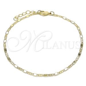 Gold Filled Anklet — Basic Anklet Pave Mariner Design Polished 04. 02 — main product view — SKU 143617 | Oro Laminado tobillera — básico Anklet Pave Mariner diseño pulido 04. 02 — SKU 143617