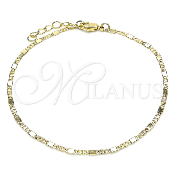 Gold Filled Anklet — Basic Anklet Pave Mariner Design Polished 04. 02 — main product view — SKU 143617 | Oro Laminado tobillera — básico Anklet Pave Mariner diseño pulido 04. 02 — SKU 143617