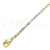 Oro Laminado Basic Anklet, Gold Filled Style Mariner Design, Polished, Golden Finish, 04.213.0080.10 (02 MM Thickness, 10 Inches Length)
