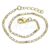 Oro Laminado Basic Anklet, Gold Filled Style Mariner Design, Polished, Golden Finish, 04.213.0080.10 (02 MM Thickness, 10 Inches Length)