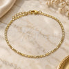 Oro Laminado Basic Anklet, Gold Filled Style Mariner Design, Polished, Golden Finish, 04.213.0080.10 (02 MM Thickness, 10 Inches Length)