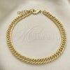 Oro Laminado Basic Anklet, Gold Filled Style Polished, Golden Finish, 04.213.0230.10 (07 MM Thickness, 10 Inches Length)