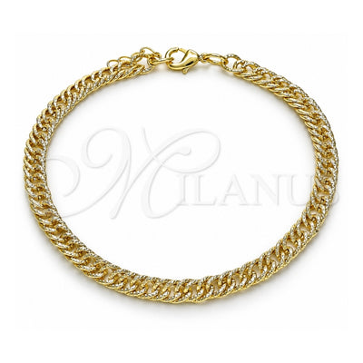 Oro Laminado Basic Anklet, Gold Filled Style Polished, Golden Finish, 04.213.0230.10 (07 MM Thickness, 10 Inches Length)