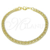 Oro Laminado Basic Anklet, Gold Filled Style Polished, Golden Finish, 04.213.0230.10 (07 MM Thickness, 10 Inches Length)
