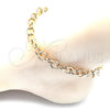 Oro Laminado Basic Anklet, Gold Filled Style Paperclip Design, Polished, Golden Finish, 04.213.0235.10 (07 MM Thickness, 10 Inches Length)