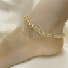 Oro Laminado Basic Anklet, Gold Filled Style Paperclip Design, Polished, Golden Finish, 04.213.0235.10 (07 MM Thickness, 10 Inches Length)