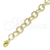 Oro Laminado Basic Anklet, Gold Filled Style Paperclip Design, Polished, Golden Finish, 04.213.0235.10 (07 MM Thickness, 10 Inches Length)