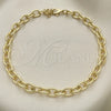 Oro Laminado Basic Anklet, Gold Filled Style Paperclip Design, Polished, Golden Finish, 04.213.0235.10 (07 MM Thickness, 10 Inches Length)