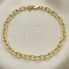 Oro Laminado Basic Anklet, Gold Filled Style Paperclip Design, Polished, Golden Finish, 04.213.0235.10 (07 MM Thickness, 10 Inches Length)