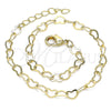 Oro Laminado Basic Anklet, Gold Filled Style Rolo and Heart Design, Polished, Golden Finish, 04.213.0224.10 (04 MM Thickness, 10 Inches Length)