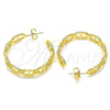 Oro Laminado Stud Earring, Gold Filled Style Puff Mariner Design, Polished, Golden Finish, 02.163.0154.30