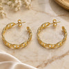 Oro Laminado Stud Earring, Gold Filled Style Puff Mariner Design, Polished, Golden Finish, 02.163.0154.30