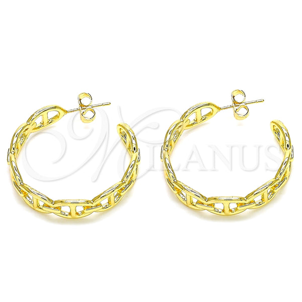 Gold Filled Ring — Stud Earring Puff Mariner Design Polished 02. — alternate product view — SKU 143635 | Oro Laminado anillo — Stud Earring Puff Mariner diseño pulido 02. — SKU 143635