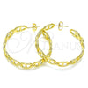 Oro Laminado Stud Earring, Gold Filled Style Puff Mariner Design, Polished, Golden Finish, 02.163.0154.40