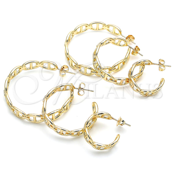 Gold Filled Ring — Stud Earring Puff Mariner Design Polished 02. — alternate product view — SKU 143636 | Oro Laminado anillo — Stud Earring Puff Mariner diseño pulido 02. — SKU 143636
