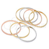 Oro Laminado Semanario Bangle, Gold Filled Style Polished, Tricolor, 07.252.0073.1.05 (05 MM Thickness, Size 5 (2.50 Diameter))