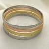 Oro Laminado Semanario Bangle, Gold Filled Style Polished, Tricolor, 07.252.0073.1.05 (05 MM Thickness, Size 5 (2.50 Diameter))