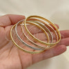Oro Laminado Semanario Bangle, Gold Filled Style Polished, Tricolor, 07.252.0074.1.05 (05 MM Thickness, Size 5 (2.50 Diameter))