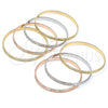 Oro Laminado Semanario Bangle, Gold Filled Style Polished, Tricolor, 07.252.0074.1.05 (05 MM Thickness, Size 5 (2.50 Diameter))