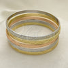 Oro Laminado Semanario Bangle, Gold Filled Style Polished, Tricolor, 07.252.0074.1.05 (05 MM Thickness, Size 5 (2.50 Diameter))