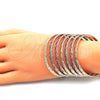 Oro Laminado Semanario Bangle, Gold Filled Style Polished, Tricolor, 07.252.0075.1.05 (05 MM Thickness, Size 5 (2.50 Diameter))