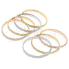 Oro Laminado Semanario Bangle, Gold Filled Style Polished, Tricolor, 07.252.0075.1.05 (05 MM Thickness, Size 5 (2.50 Diameter))