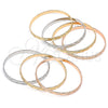Oro Laminado Semanario Bangle, Gold Filled Style Polished, Tricolor, 07.252.0075.1.05 (05 MM Thickness, Size 5 (2.50 Diameter))