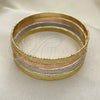 Oro Laminado Semanario Bangle, Gold Filled Style Polished, Tricolor, 07.252.0075.1.05 (05 MM Thickness, Size 5 (2.50 Diameter))