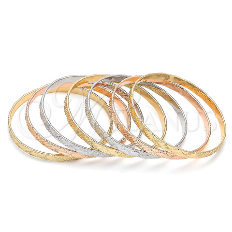Oro Laminado Semanario Bangle, Gold Filled Style Polished, Tricolor, 07.252.0075.1.05 (05 MM Thickness, Size 5 (2.50 Diameter))
