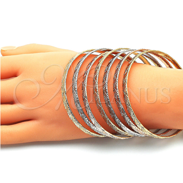 Gold Filled Jewelry — Semanario Bangle Polished Tricolor 07. 05 MM Thickness — alternate product view — SKU 143683 | Oro Laminado joyería — Semanario Bangle pulido Tricolor 07. 05 MM Thickness — SKU 143683