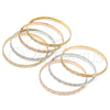 Oro Laminado Semanario Bangle, Gold Filled Style Polished, Tricolor, 07.252.0075.1.06 (05 MM Thickness, Size 6 (2.75 Diameter))