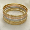 Oro Laminado Semanario Bangle, Gold Filled Style Polished, Tricolor, 07.252.0075.1.06 (05 MM Thickness, Size 6 (2.75 Diameter))