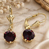 Oro Laminado Dangle Earring, Gold Filled Style with Dark Amethyst Crystal, Polished, Golden Finish, 02.122.0112.1