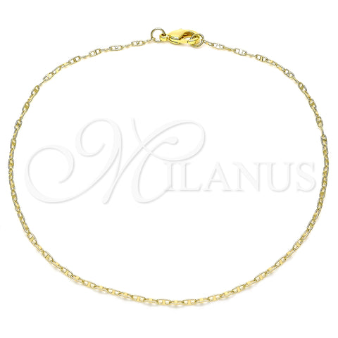 Oro Laminado Basic Anklet, Gold Filled Style Polished, Golden Finish, 04.213.0226.11 (02 MM Thickness, 11 Inches Length)