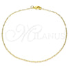 Oro Laminado Basic Anklet, Gold Filled Style Polished, Golden Finish, 04.213.0226.11 (02 MM Thickness, 11 Inches Length)