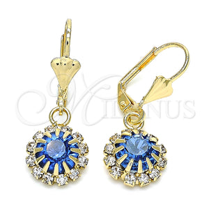Gold Filled Ring — Dangle Earring with Light Sapphire and White Crystal — main product view — SKU 143709 | Oro Laminado anillo — Dangle Earring with Light Sapphire and cristal blanco — SKU 143709