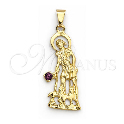 Oro Laminado Religious Pendant, Gold Filled Style Cross Design, Polished, Golden Finish, 05.09.0096