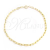 Oro Laminado Basic Bracelet, Gold Filled Style Paperclip Design, Polished, Golden Finish, 04.09.0193.07 (03 MM Thickness, 7 Inches Length)