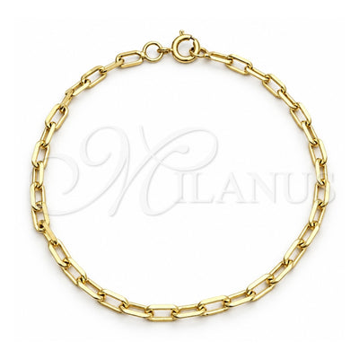 Oro Laminado Basic Bracelet, Gold Filled Style Paperclip Design, Polished, Golden Finish, 04.09.0194.07 (04 MM Thickness, 7 Inches Length)