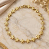 Oro Laminado Fancy Bracelet, Gold Filled Style Flower Design, Polished, Golden Finish, 03.09.0083.07 (04 MM Thickness, 7 Inches Length)