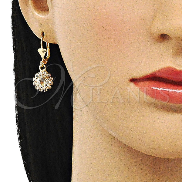 Gold Filled Ring — Dangle Earring with White Crystal Polished 02. — alternate product view — SKU 143721 | Oro Laminado anillo — Dangle Earring with cristal blanco pulido 02. — SKU 143721